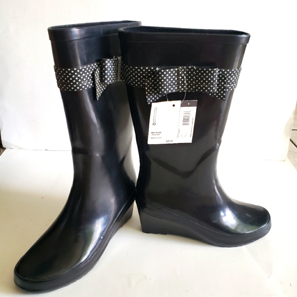 Designer Rubber Boots -  Womens - Wedge Heel - Size 6 - BRAND NEW